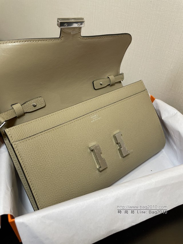 Hermes女士小挎包 愛馬仕Constance康康to go斜挎包 淺灰銀扣  tdh2302
